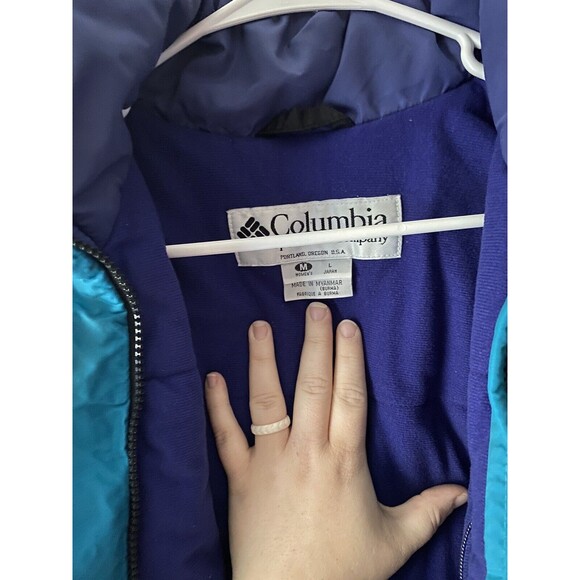 VTG 1990s Columbia Purple , Blue (Teal) & Black Coat Women's Size Medium - Picture 6 of 7
